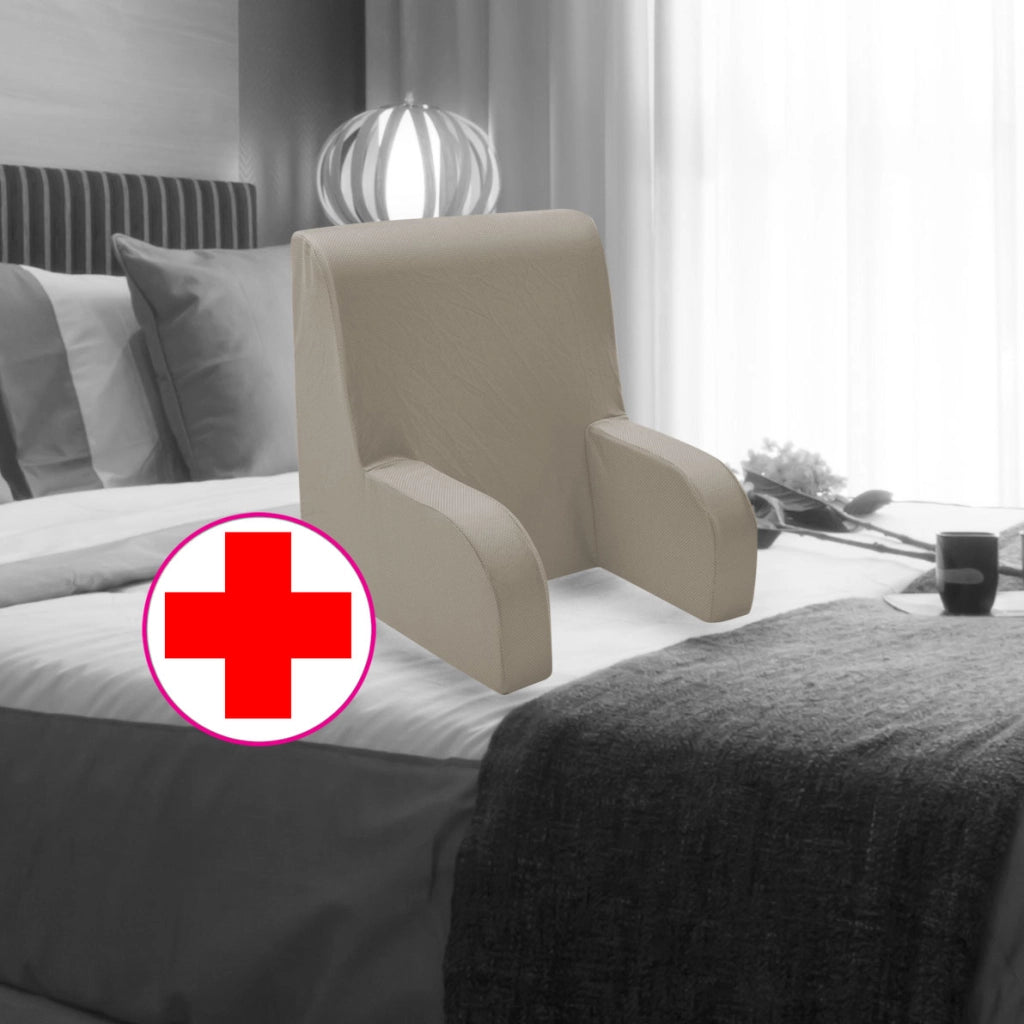 Poltrona comodone PLUS, schienale ortopedico o poltrona sanitaria con tessuto sfoderabile e lavabile. Poltrona da letto per anziani o allattamento, poggia schiena letto Grande