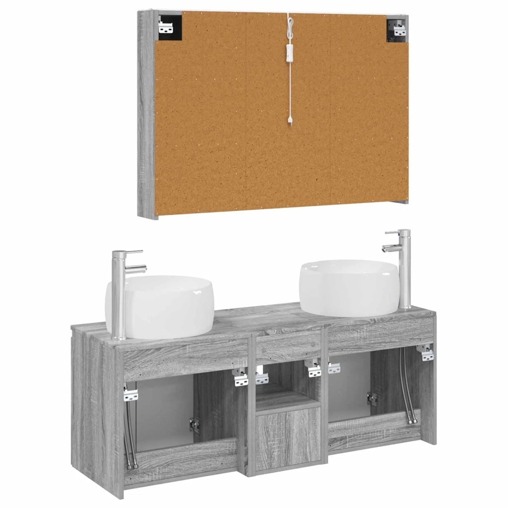Set di Armadi da Bagno 4 pcs Sonoma grigio Legno ingegnerizzato 3406548