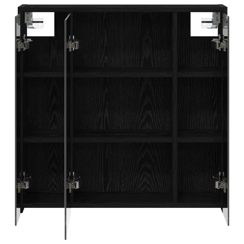Mobiletto per specchio da bagno Rovere Nero 63,5 x 16 x 62,5 cm