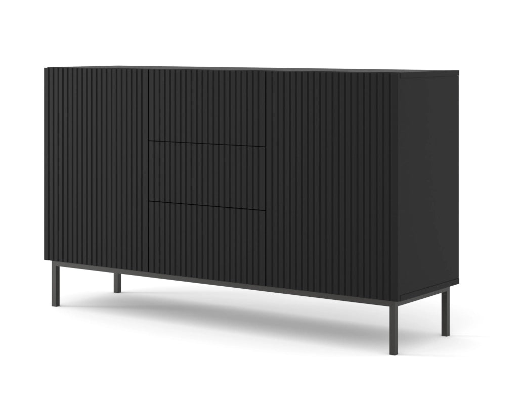 MOBILE RAVENNA B MOBILE IN MDF RIVESTITO IN FOGLIO 2D3S 150 NERO OPACO TELAIO NERO