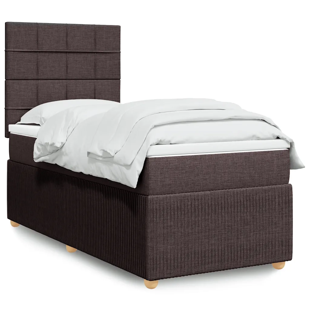 Giroletto a Molle con Materasso Marrone Scuro 80x200 cm Tessuto 3294186