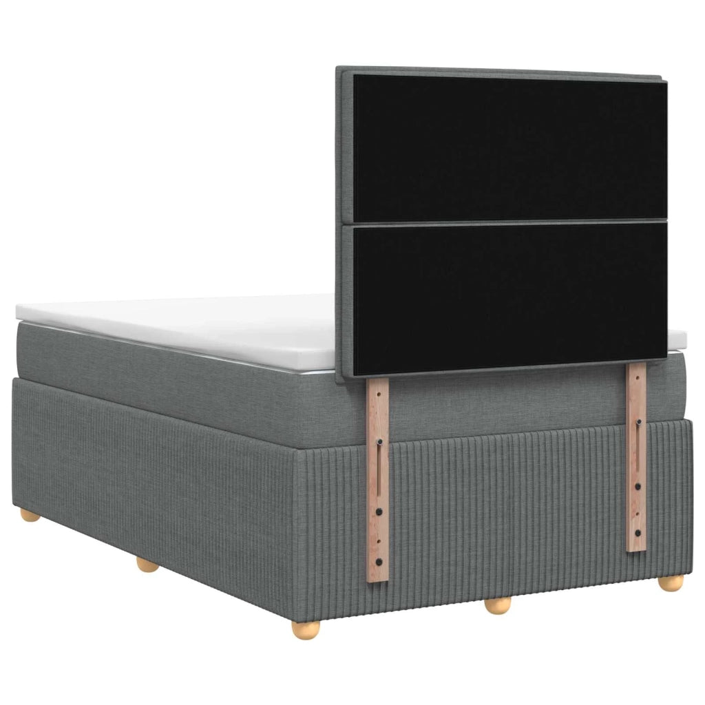 Letto Box Spring LED con Materasso Grigio Scuro 120 x 200 cm 3455840