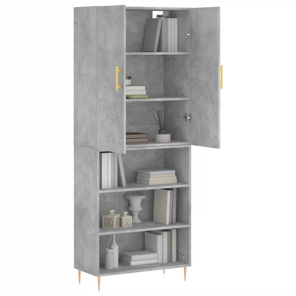 Credenza Grigio Cemento 69,5x34x180 cm in Legno Multistratocod mxl 77720