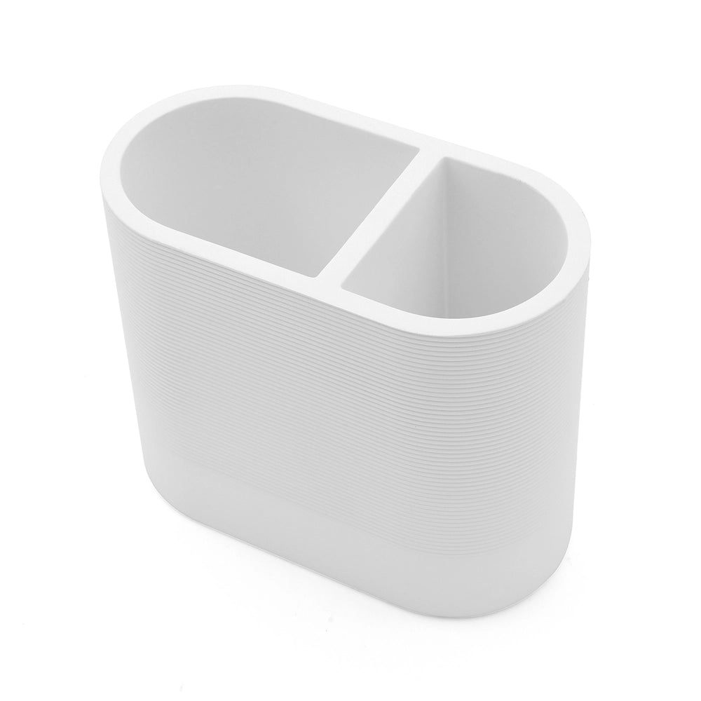 Set accessori bagno 4 pezzi in poliresina bianca Marica