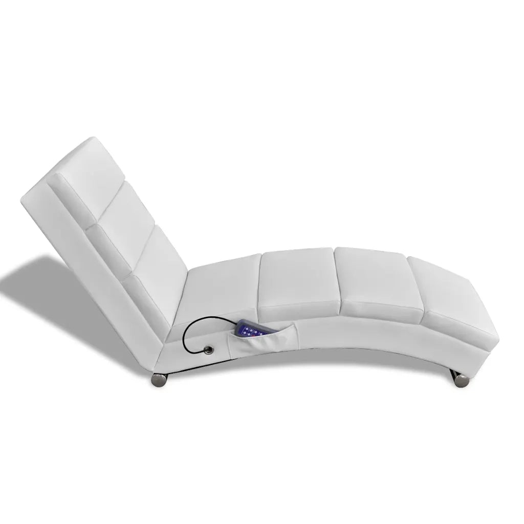 Lettino Massaggiante | Sedia Relax Bianco in Similpelle