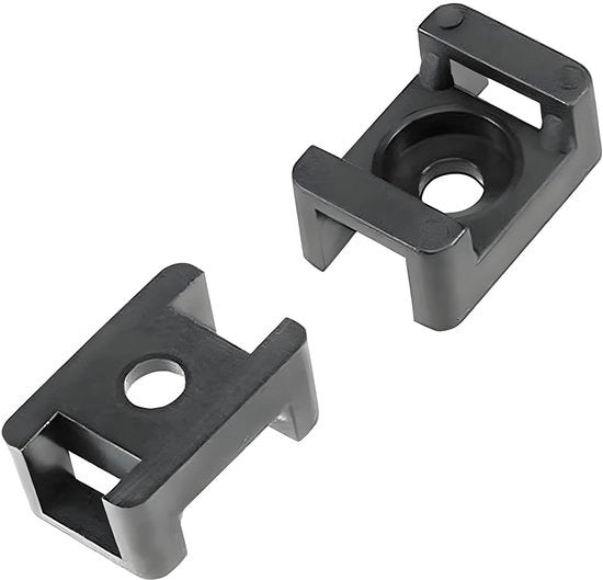 Clips di fissaggio 150 pezzi - Cinghie per cavi fino a 9 mm - Adatti per viti M5 - Nero - Resistenti a PA66/Nylon 66 - Dimensioni 23 x 16 x 10 mm - Cinghie per cavi