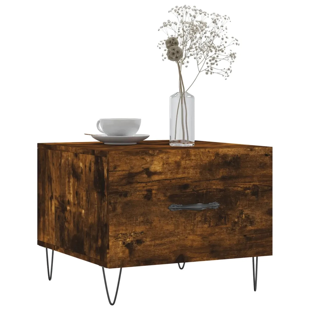 2 pz Tavolini salotto | Tavolino da caff¨¨ | Tavolino da Soggiorno Rovere Fumo 50x50x40cm Legno Multistrato