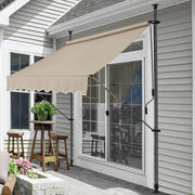 Tenda da Sole a Muro con Pali di Supporto Telescopici Parasole 300 x 120 cm (LxP) color Sabbia pro.tec