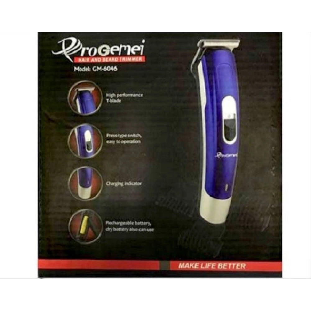 Trade Shop - Tagliacapelli Regola Barba Capelli Professionale Elettrico Gm-6046 Senza Fili -