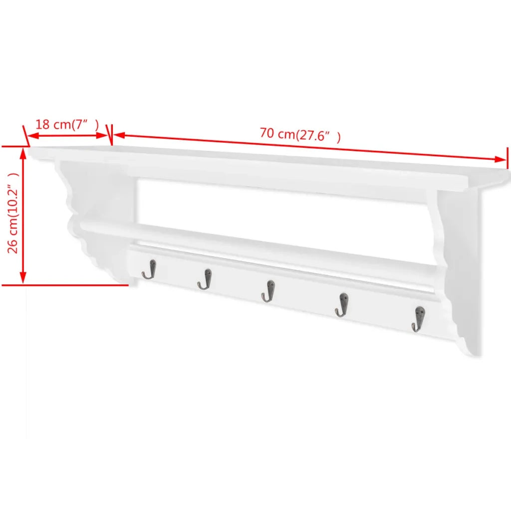 Appendiabiti in MDF bianco in stile barocco CFW8743133