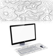 Panno per mouse da gioco, Tavolo da ufficio con mappa topografica, Panno per mouse da 300*800mm con bordo antiscivolo e adesivo gomma, per PC, laptop, casa, ufficio