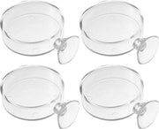 Kit per alimentazione gamberi acquario - 4 pezzi di contenitori in vetro - scudi trasparenti rotondi - alimentatore galleggiante con beccuccio - per acquario domestico - tavola di servizio galleggiante trasparente