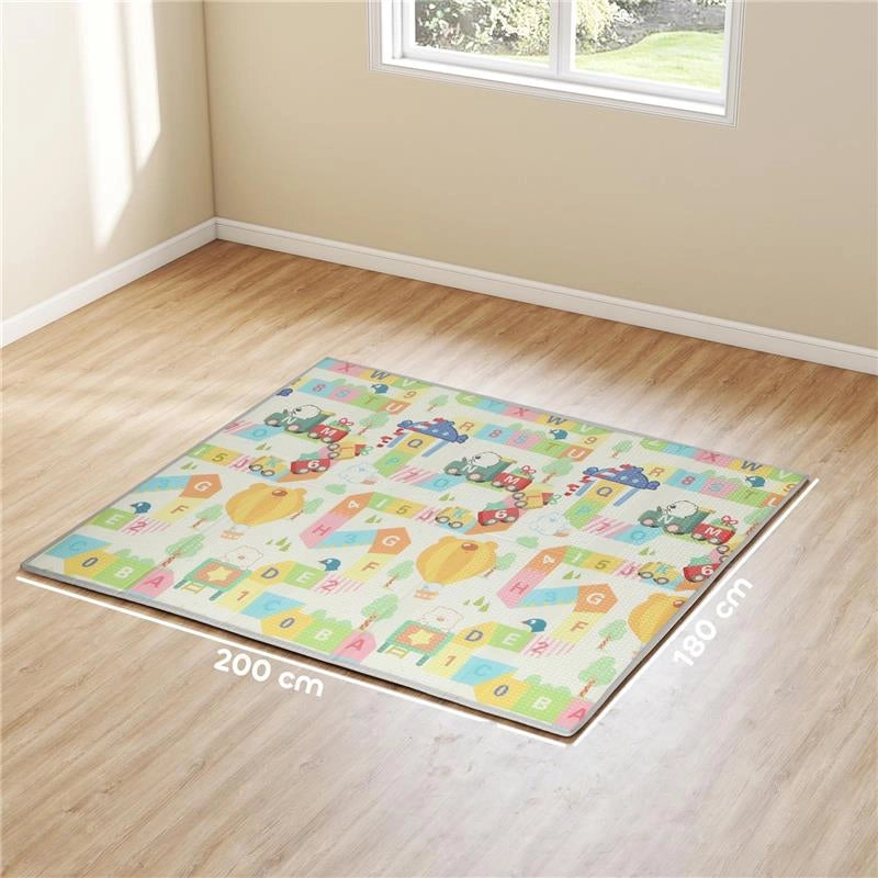 TAPPETO PER BAMBINI CON LETTERE DELL'ALFABETO E SUPERFICIE IMPERMEABILE IN XPE MULTICOLORE, 194X176.5X1.5 CM