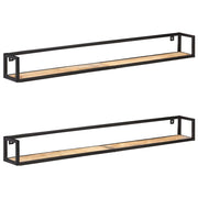 Mensole a Muro 2 pz 160 cm in Legno di Mango Grezzo cod mxl 32755
