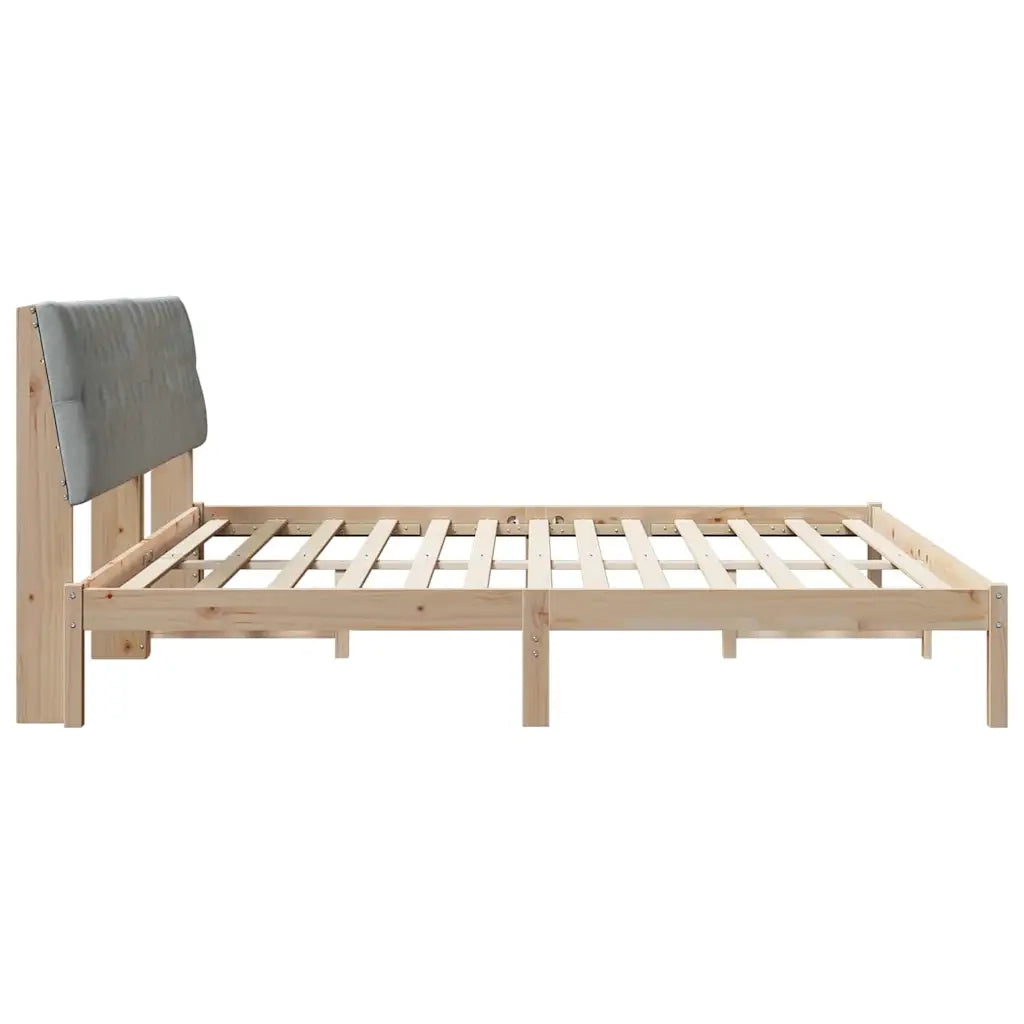 Letto con Testiera Rivestita con testiera Marrone 200 x 200 cm 3394378