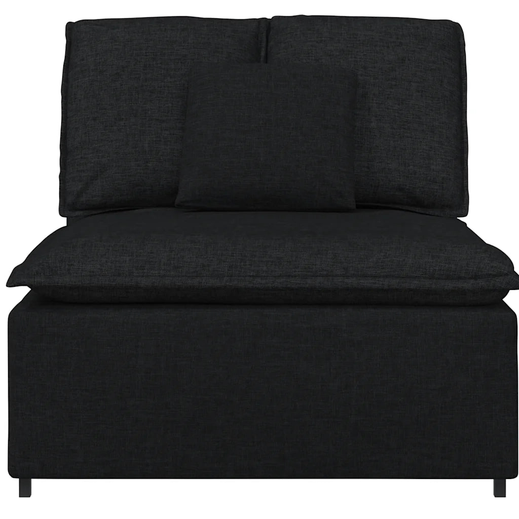 Modulo Centrale Divano Modulare con Cuscini Nero 100 cm CFW8446127