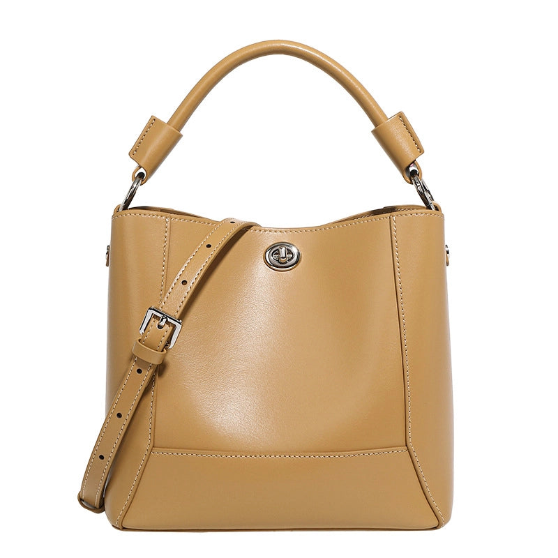 Borsa tote da donna in vera pelle, ideale per viaggi e viaggi, colore bronzo.