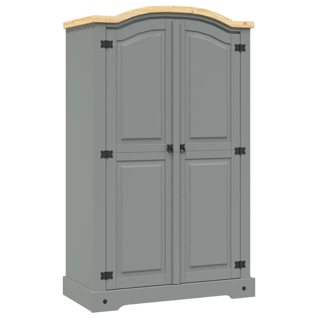 Armadio in Legno di Pino Messicano Corona 2 Ante Grigiocod mxl 82234