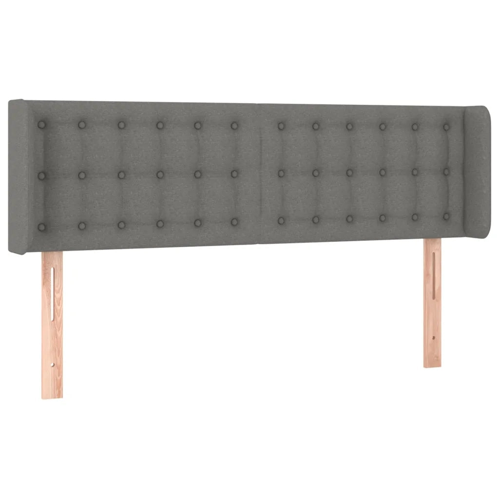 Testiera ad Orecchio Grigio Scuro 147x16x78/88 cm in Tessuto 3119201