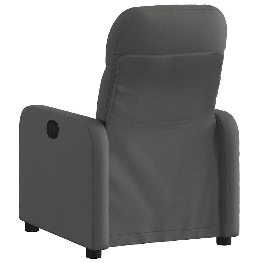 Poltrona | Sedia Relax Elettrica Reclinabile Grigio Scuro in Tessuto
