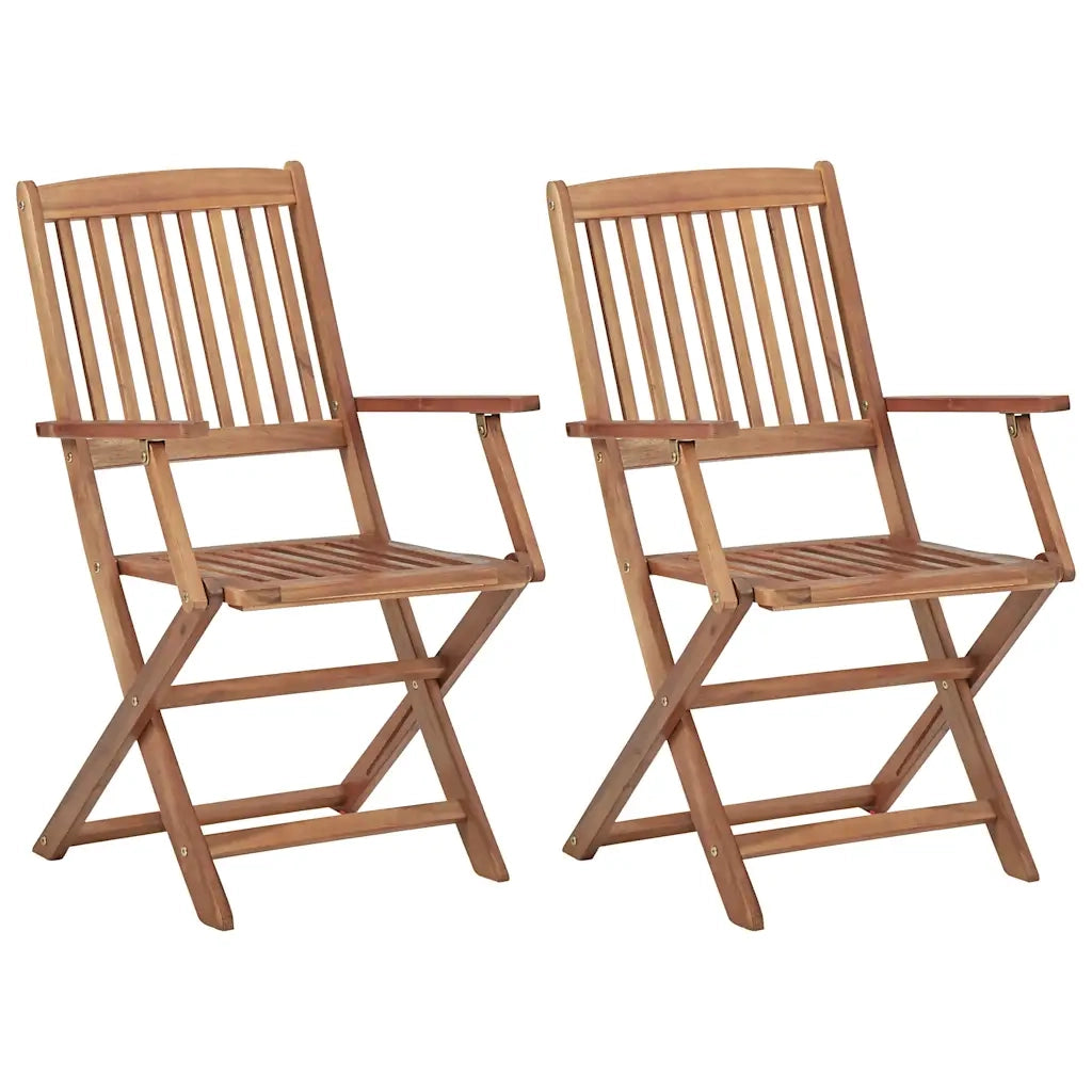Sedie da Giardino Pieghevoli 2 pz con Cuscini Massello Acacia 3064590
