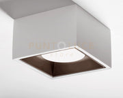 NASSO Soffitto 1 Luce quadrata Bronzo 12x12cm attacco GX53 in gesso e alluminio
