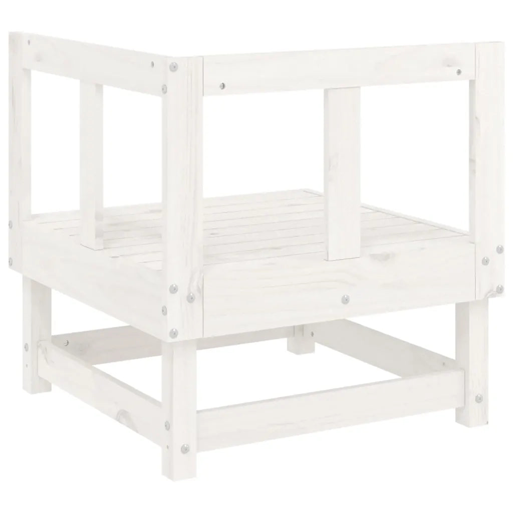 Divano Angolare da Giardino-Sofa da Giardino-Divanetto da esterno Bianco in Legno Massello di Pino 926166