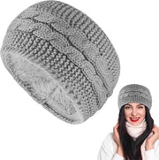 Cintura per Capelli Donna - Fasciature per Capelli - Tieni il Caldo - Stile i Capelli - Regalo di Natale per Donne - Fascia Calda - Grigio