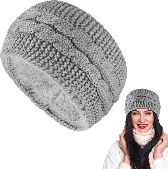 Cintura per Capelli Donna - Fasciature per Capelli - Tieni il Caldo - Stile i Capelli - Regalo di Natale per Donne - Fascia Calda - Grigio