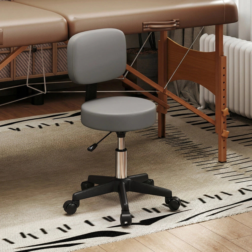 Sgabello da lavoro ergonomico con rotelle ¨C Xylo ¨C grigio regolabile