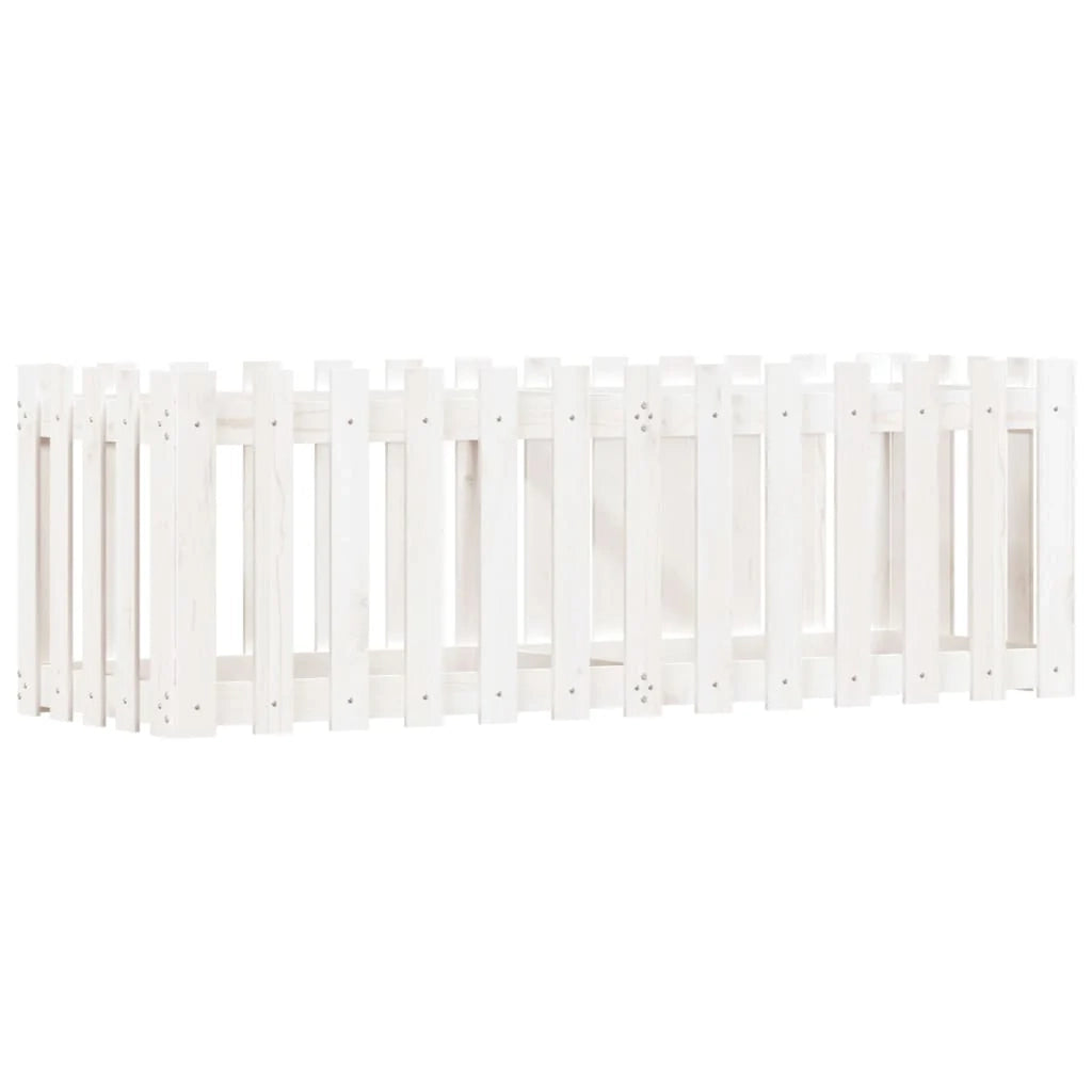 Fioriera rialzata per piante fiori terrazza giardino design del giardino con recinzione 150 x 50 x 50 cm pino bianco massiccio 02_0039798