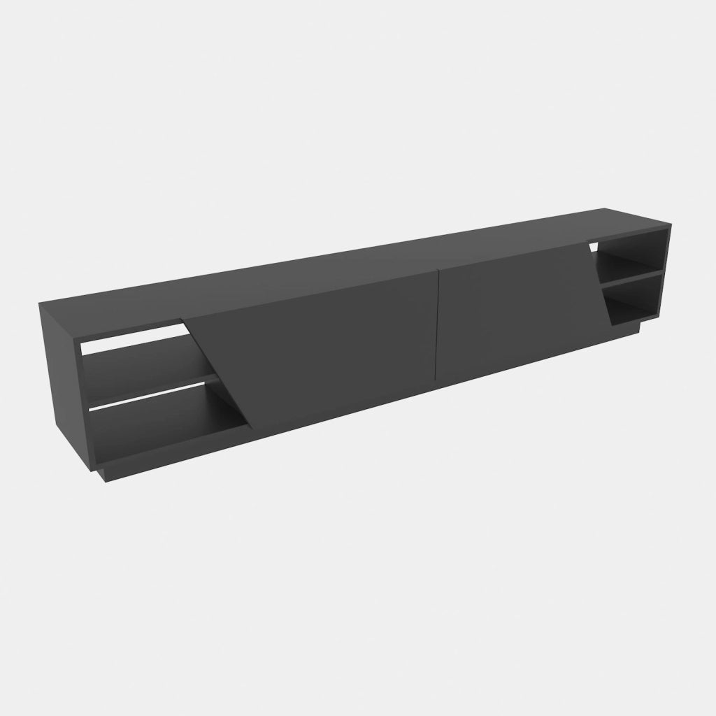 Porta TV in legno "Rhodes" - 240 x 37 x 47 cm - Grigio antracite