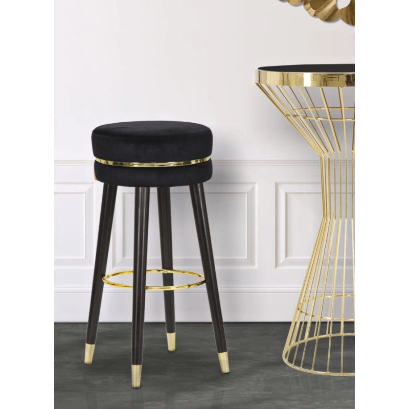 Sgabello Bar Paris Nero/gold cm ø 35x74