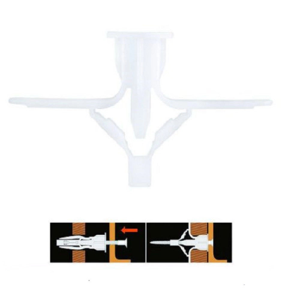 Trade Shop - Set 8 Pezzi Tasselli Tassello A Farfalla Espansione A Molla 10-45 Mm Viti 57173 -