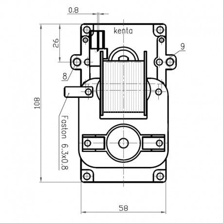 Kenta MOTORIDUTTORE STUFA PELLET K9117153 PACCO 40MM 5rpm