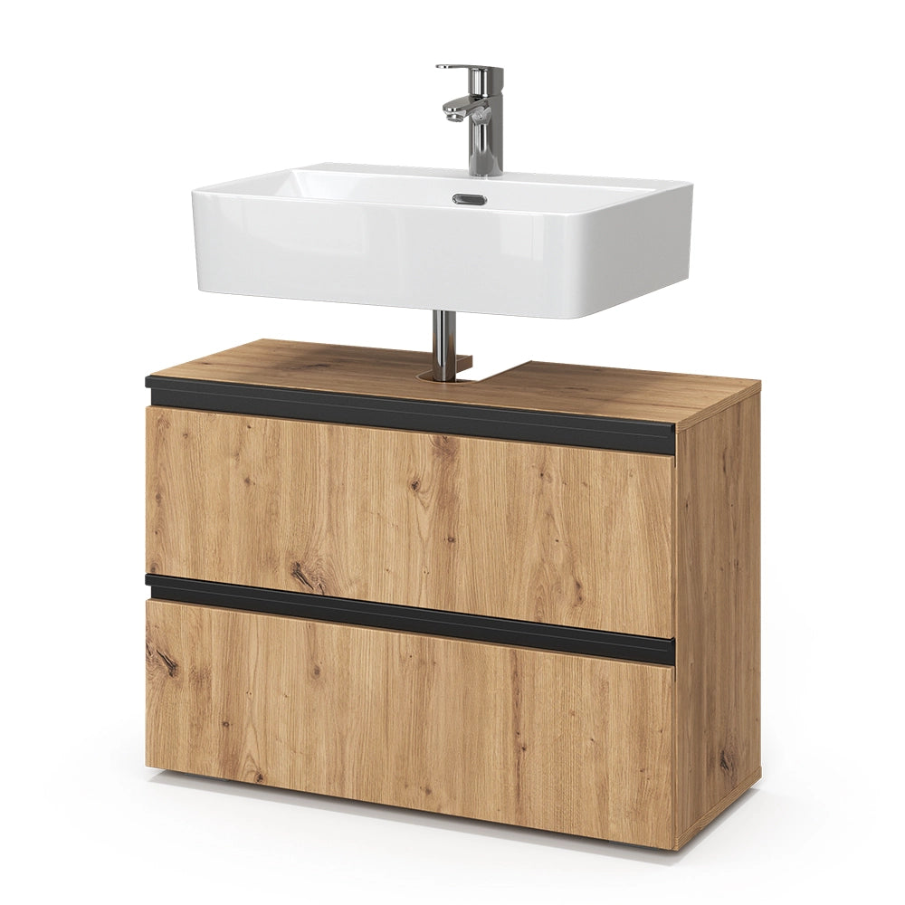 Vicco Mobile sottolavabo per bagno Artigiano 80 x 58 cm con 2 cassetti