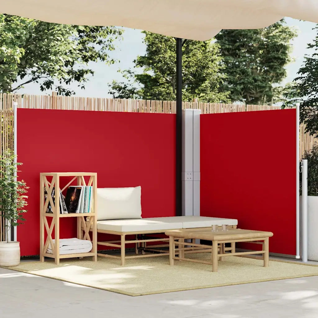 Tenda Laterale Retrattile-Tenda laterale da giardino Rossa 140x1000 cm