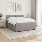 Letto box spring con materasso Tortora 180 x 200 cm Tessuto 3451025