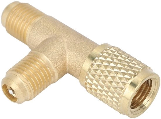 Adattatore T in rame per 1/4 pollice - Adatto per R22 R12 R134 - Alta prestazione - Adattatore di alta qualità per connessione rapida