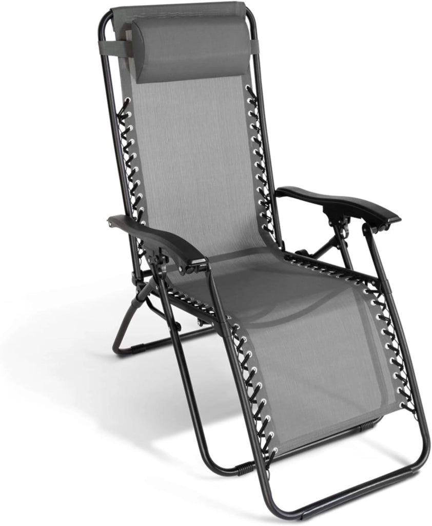 Set di 2 sedie da Giardino reclinabili Relax in Grigio Antracite