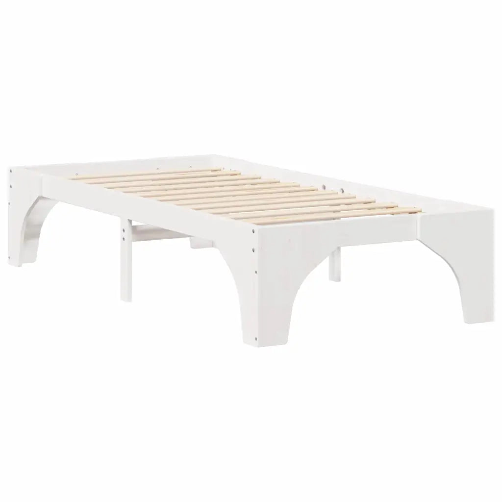 Struttura del letto Bianco 100 x 200 cm Pino massello 873002