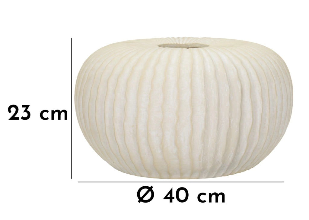 Vaso Icicle Ø40x23 cm in Mgo Crema