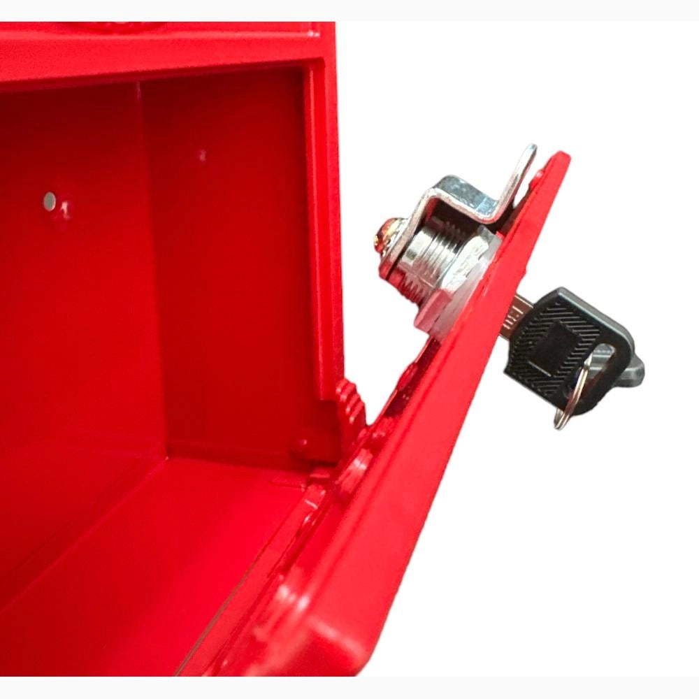 Cassetta Postale Portariviste in alluminio 255x88x405H cm Classico Colore Rosso