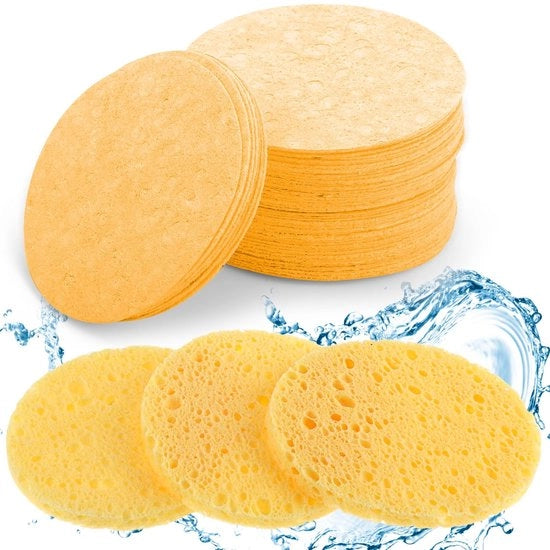 Saponi per il viso da 50 pezzi - Bollite compressi - Exfoliante/saponetta - Cura della pelle - Rimozione del trucco - Buona assorbimento idrico - Saponetta per pulizia