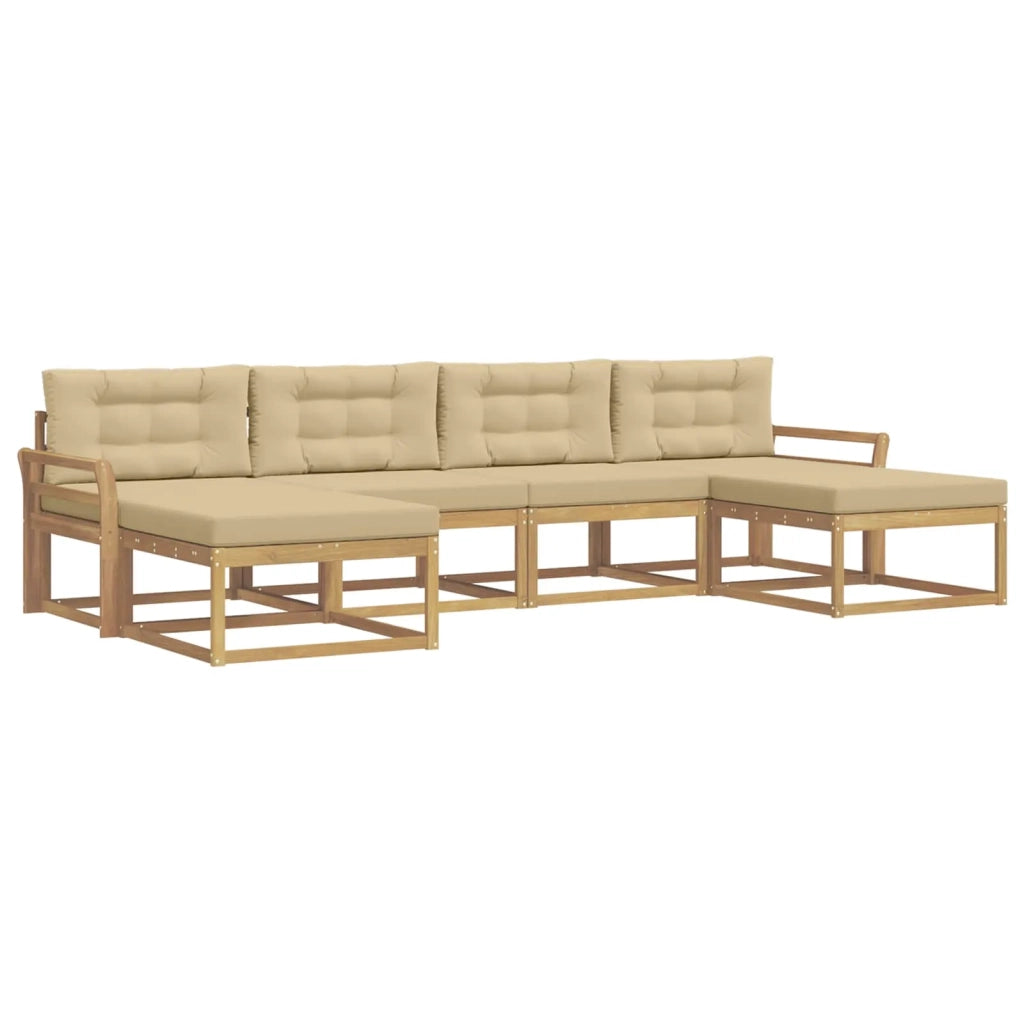 Set di divani da esterno 6 pz Bianco e Beige 3386832