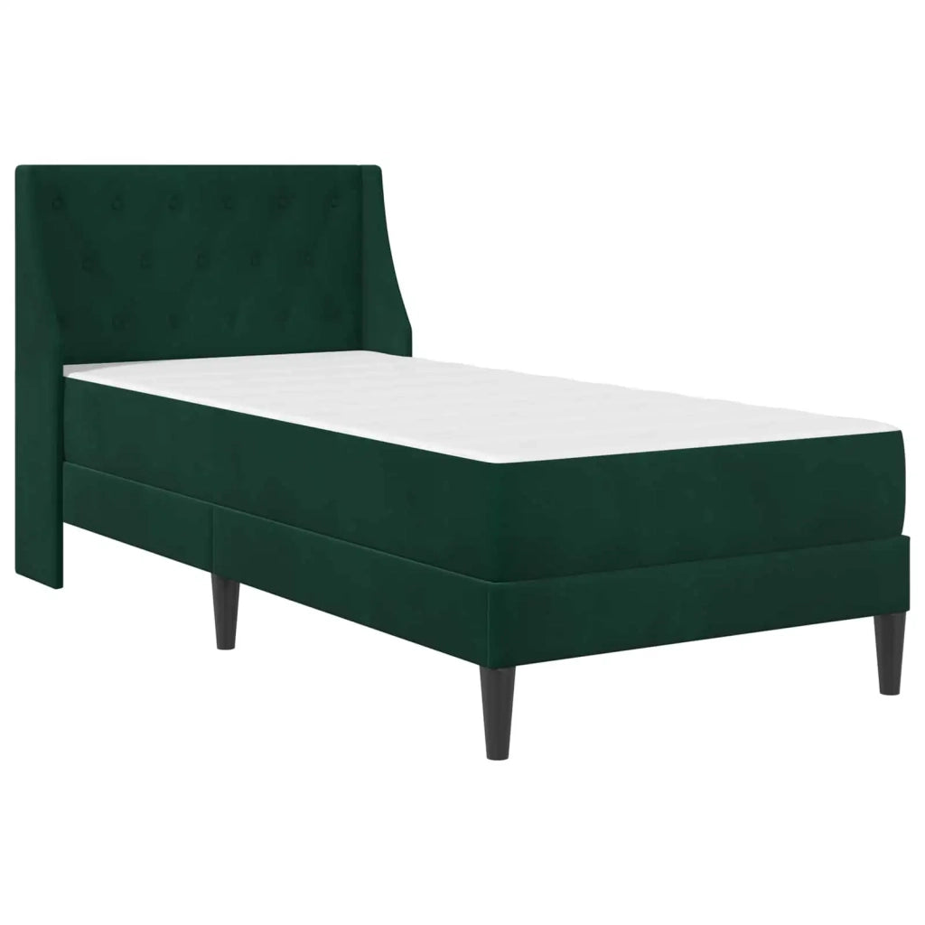 Struttura letto con materasso Verde Scuro 100 x 200 cm Velluto 3414779