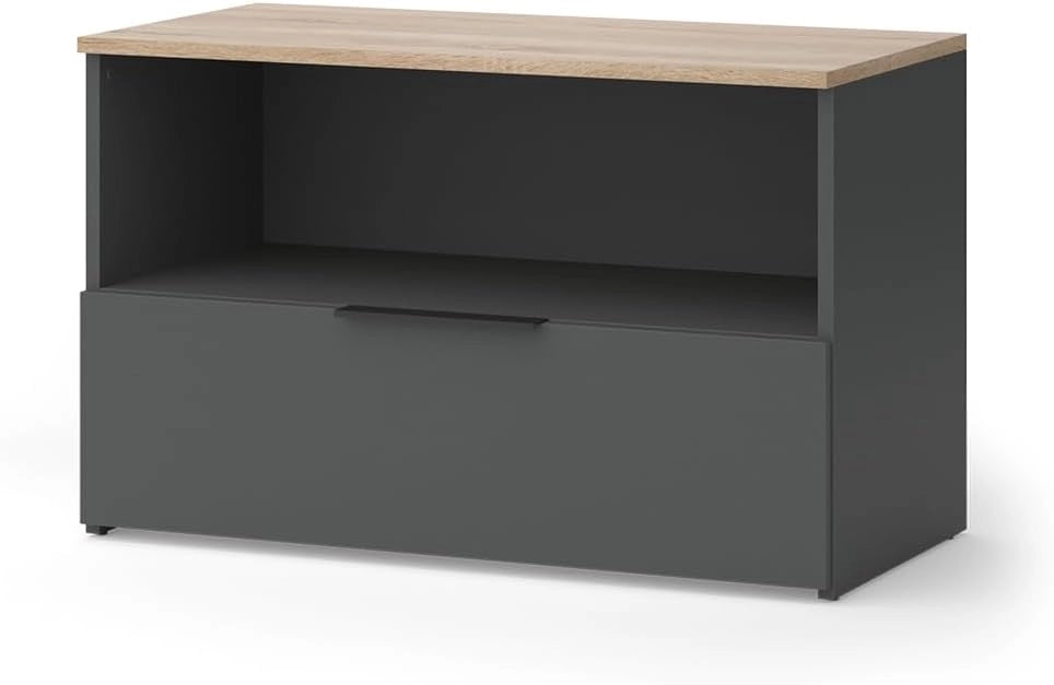 Credenza Wido, Antracite/Sonoma, 80 x 50 cm con 1 scomparto chiuso