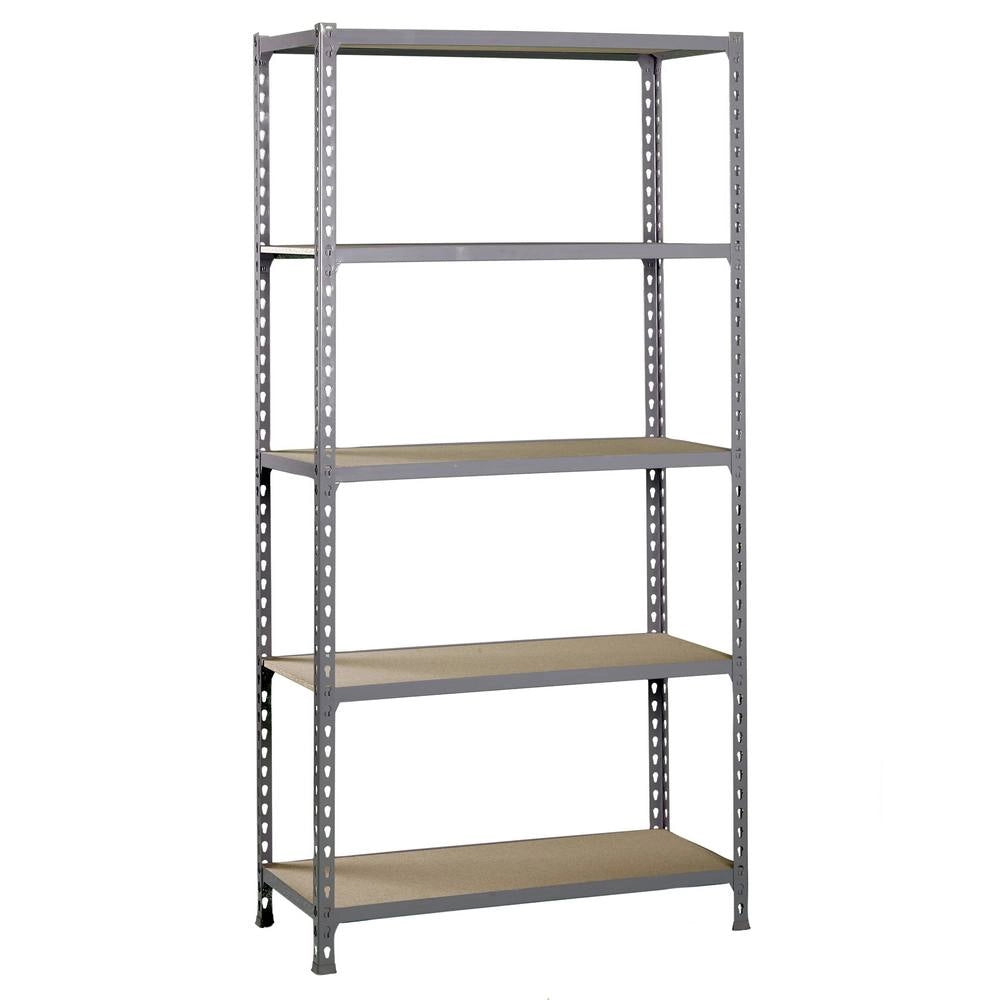 Scaffale in metallo Simon Rack senza viti colore grigio/legno 5 ripiani 1800x900x500 mm Made in Spain