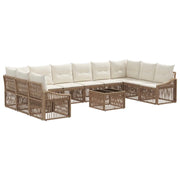 Set Divano da Giardino 11 pcs Beige polyrattan