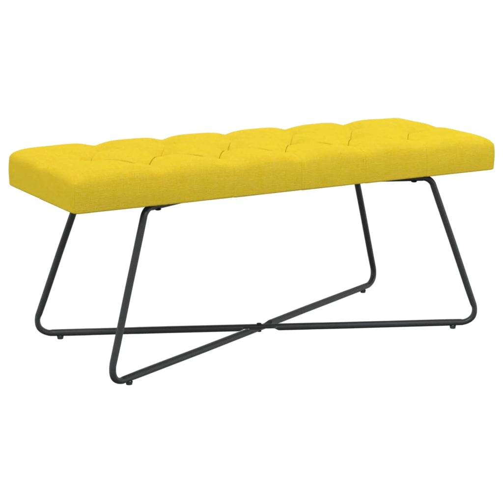 Panchina con bottoni imbottiti Giallo Chiaro 110 x 40 x 46 cm 42038381
